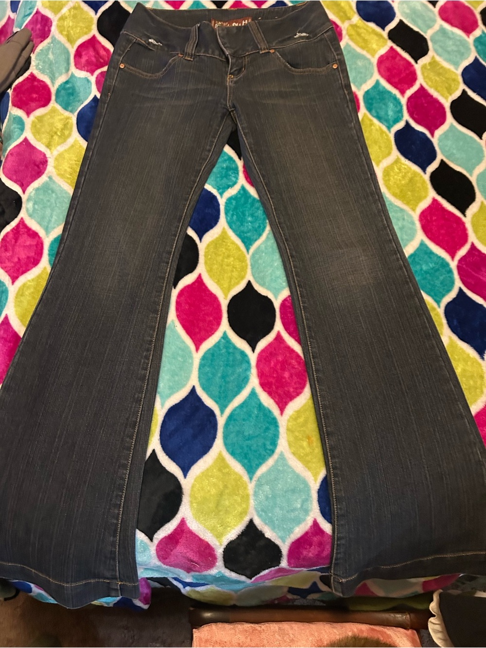 Women's Dark Wash Flare Jeans - Classic Flared Leg